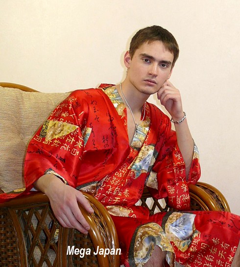 Мужской шелковый халат - кимоно НИККО. Мужской короткий халат в японском  стиле из натурального шелка. Мужская одежда для дома. Японские кимоно в  интернет-магазине Аояма До.